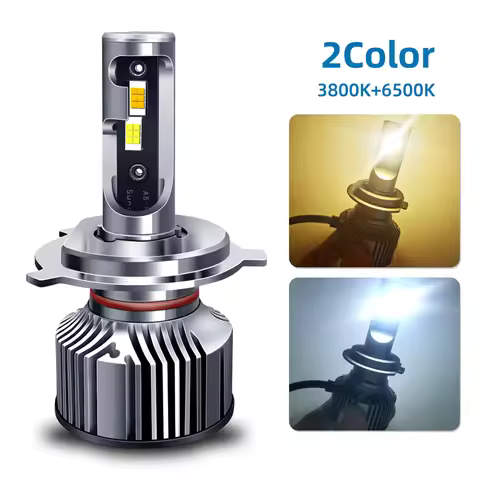 DiReal M9S H7 led car light H1 H8 H3 H11 9005 9006 H4 LED 2 color changing headlight fog light 3000K