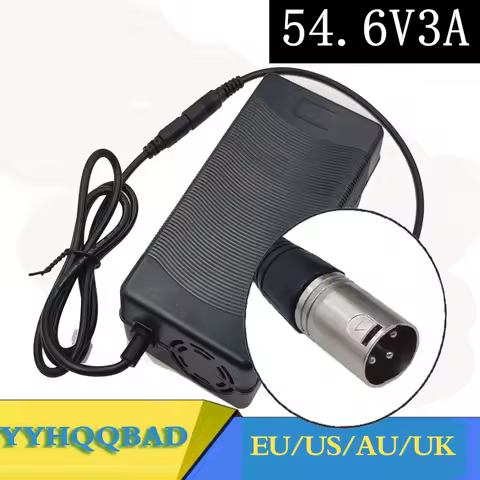 54.6V 3A Lithium Battery Charger for 48V Lithium Battery Pack XLR Plug 54.6V3A Charger