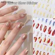 Fnw Irregular Block Pattern Mirror Glossy Nail Sticker Magic Horaphic 3D Gold Silver Decals Tips Manicure Decorations SG