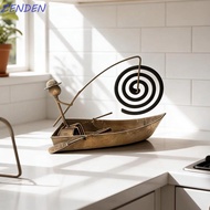 ZENDEN​ Sailboat Coil Holder, Vintage Style Rustic Iron Metal Coil Stand, Desktop Ornament Coil Tray