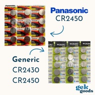 [MOQ 5pcs] CR2450 Battery Murata CR2430 Panasonic 2450 Battery Original Blister Generic 2430