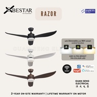 BESTAR Razor 46" 54" Smart WIFI DC Motor Ceiling Fan with Remote Control | Guan Seng Electrical