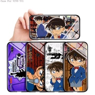 VIVO Y71 Y75 Y76 Y79 Y72 Y52 V7 Plus Y81 Y81i Y67 Y78 Plus 5G For Hard Casing Detective Conan Phone Case Anime Glass Cover Shockproof Cases