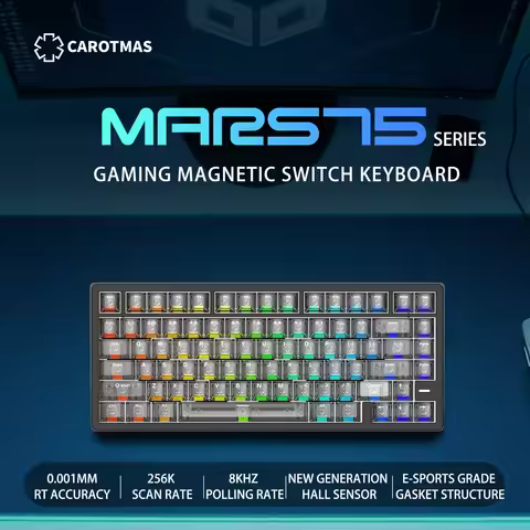 CAROTMAS Mars75/68 pro Magnetic Switch Gaming Keyboard 0.001mm Quick Trigger Mechanical Keyboard Hot