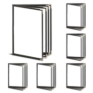 【JJL】-6PCS Menu CoversMenu Holder 4 Page 8 View Transparent Restaurant Menu Cover Book Fits 8.5x11in