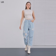 U&B - 6866 | Jeans Ripped Baggy Culottes