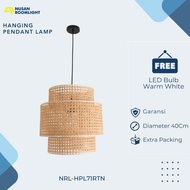 3-Tier Rattan Pendant Light Decorative Hanging Lamp HPL71RTN Minimalist Ceiling Japandi Tropical Aes