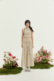 DEARDARLING KITSUNE SMOCKED SKIRT กระโปรงสม็อคผ้าคอตตอนทรงบาน สินค้าพร้อมส่ง