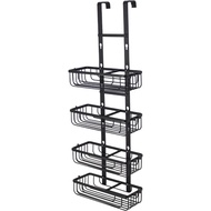 Duwee Shower Caddy Aluminium Over the Door 4 Tier, Adjustable Hanging Shower Caddy Bathroom Shelf Ra