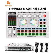 Soundcard bonkyo F999MAX Hitam dan Putih Kit Audio Mixer Vocoder Mixer Amplifier Cell Phone desktop 