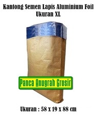 Kantong Semen 2ply Aluminium Foil 35lt / Kantong Kraft 2 Lapis Besar