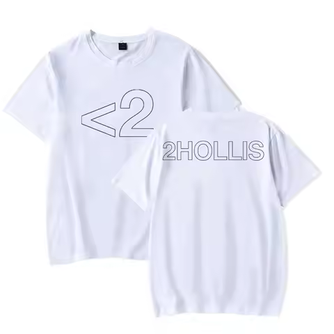 2hollis Logo Print T-shirt Short-sleeved Women Men Fashion Casual Summer Stylish Design Tee