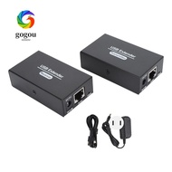 GOGOU A Pair of USB Extender, Single Ethernet Cat5e 6 7 Transmit 120m Range Ethernet LAN Extender, P