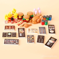 MOC City Food Burger French Fries Cola Beverage Menu Minifigure Printing Piece Small Particles Inser