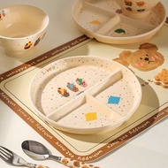 Kawashimaya Gridded Dinner Plate Adult 211 Quantitative Plate Children's Breakfast Plate High-value 