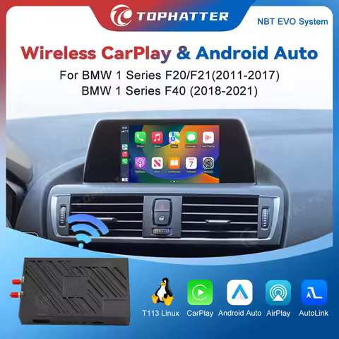 Wireless CarPlay Android Auto Decoder Box for BMW 1 Series F20 F21 F40, Original Screen Upgrade, Lin