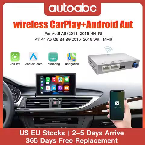 Wireless CarPlay for Audi A6 A7 A4 A5 Q5 S4 S5 with MMI module Android Auto multimedia playback supp