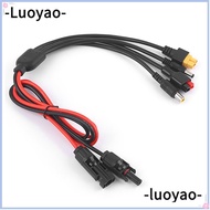 LUOYAO1  Panel Extension Cable, 4 in 1 30A  Wire, Connector 1m Length MC4 to DC5521 7909 XT60 Female