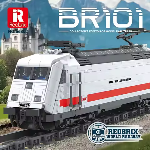 1928PCS MOC Germany BR101 Electric Locomotive Train 66802 Building Block Brick Assembly Model DIY Pu