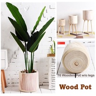 [SG SELLER]Wooden Flower Pots Elevated Flowerpots for indoor Home Wooden Decorative Flower Pot Modern Wood Plant Pots