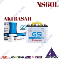 Aki Mobil NS60L Batre Battery Accu Basah NS 60 L Baterai GS Premium