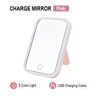 With Light Foldable LED Makeup Mirror  Large Makeup Mirror Student Dormitory Rental House Desktop HD Mirror Warm Light White Light