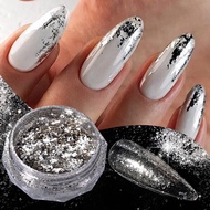 Irregular Glitter Flakes Silver Nails Foil Sequins UV Gel Polish Nail Art Decoration Chrome Powder