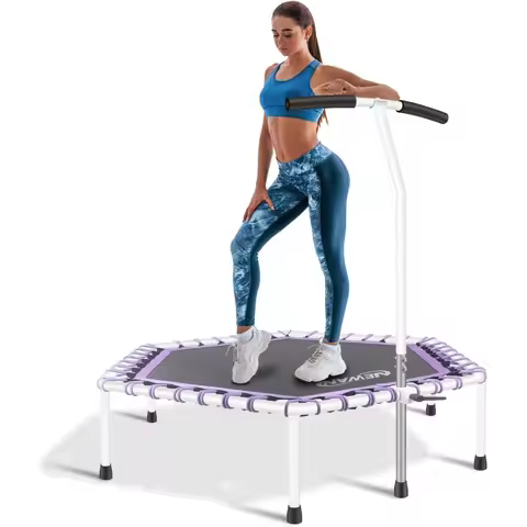 Fitness trampoline, adjustable handle bar, Silent trampoline bungee jump, Adult aerobic training tra