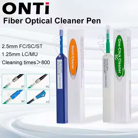 ONTi One-Click Cleaner Optical Fiber Cleaner Pen Cleans 2.5mm SC FC ST and 1.25mm LC MU Connector Ov