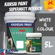 Kansai Paint SUPERMATT Interior (WHITE/COLOUR) 5L (Song Fatt) Easy Clean/Goody/PAR Silk/Easywash/Cover Plus