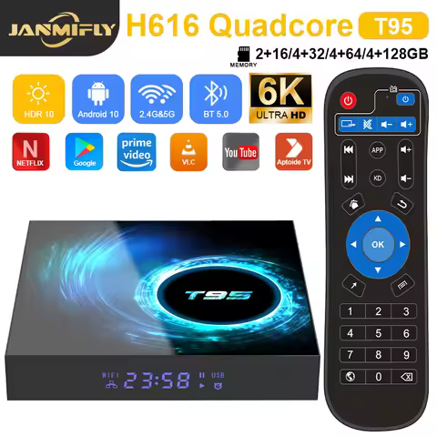 T95 TV Box HD 6K Allwinner H616 Quad-core 3D Graphics Dual Wifi 2.4G & 5G Bluetooth 5.0 Smart Androi