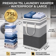 Modern 75L Nordic Laundry Basket Waterproof Foldable Clothes Hamper Minimalist Home Organizer Storag