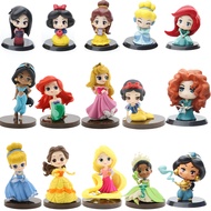 ตุ๊กตาเจ้าหญิงดิสนีย์6-8ชิ้น Q โพสเก็ตเจ้าหญิง Tiana Snow White Rapunzel Ariel Cinderella Belle นางเงือกหุ่นของเล่นสำหรับเด็ก