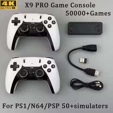 X9 PRO Retro Game Stick Video Game Console 4K TV HD 50000 Games 50+ Emulators For PS1/PSP/SFC/N64 Du