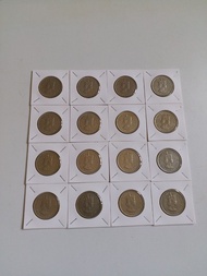 香港:前殖民地:(大一元硬幣):全部1975年:女皇頭:共16個