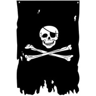 Jolly Roger Flag 3x4.8Fts Creepy Ragged Crossbone Old Skull Bones Pirate Banner Vertical