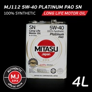 Mitasu MJ112 5W-40 PLATINUM PAO SN 100% Synthetic Motor Oil