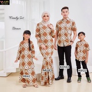 BAJU RAYA BATIK SEDONDON FAMILY SET MURAH BABY PLUS SIZE 4XL  BROWN  KURUNG KEDAH KEBAYA KURUNG MODE