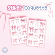 COQUETTE STICKERS - PINK BOW STICKERS - KISS CUT SHEET STICKERS - RIBBON