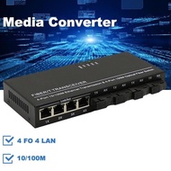 - Media Converter 4 Port FO 4 Port LAN Switch Fiber Optic Converter Fiber Optic 10/100M