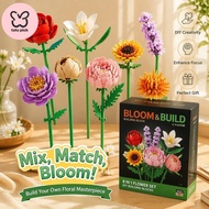 Diy Flower Building Blocks Bouquet Abs Plastic Eternal Bloom Stem Set Home Desk Decor Gift