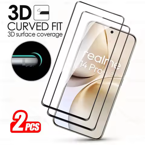 2Pcs 3D Curved Tempered Glass Case For Realme 14 Pro+ Screen Protector On Realme14 Pro Plus Realme14