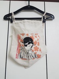 全新手創展日本浮世繪藝妓圖樣束口後背帆布包