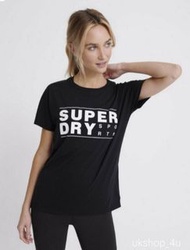 Superdry core sport graphic Tee /極度乾燥黑色女裝T恤,T shirt/英國空運到港/全新現貨 uk10 $159