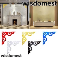 WISDOMEST 4PCS Mirror Wall Corner Sticker, Room Decor Acrylic Mirror Sticker, Simple DIY Self Adhesive Cabinet Decals Home