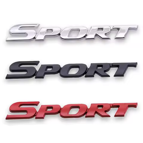 Sports metal nameplate, metal emblem, Chrome, 3D car nameplate, car emblem, sports trunk sticker