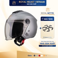 [TITAN GRAY] Genuine Royal M777K 3/4 Helmet with Goggles, Helmet for Men and Women for Motorcycle Ri