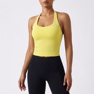 DFYNE * Same Style Halterneck Sports Vest Women Seamless Yoga Halter Long Fitness Beautiful Back Ves