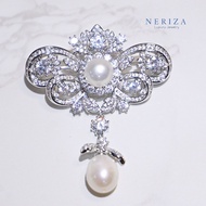 Neriza Jewelry เข็มกลัดเพชรเกรดพรีเมี่ยม ประกายไฟเทียบเท่าเพชรแท้ จัดส่งพร้อมกล่อง รหัสNP010