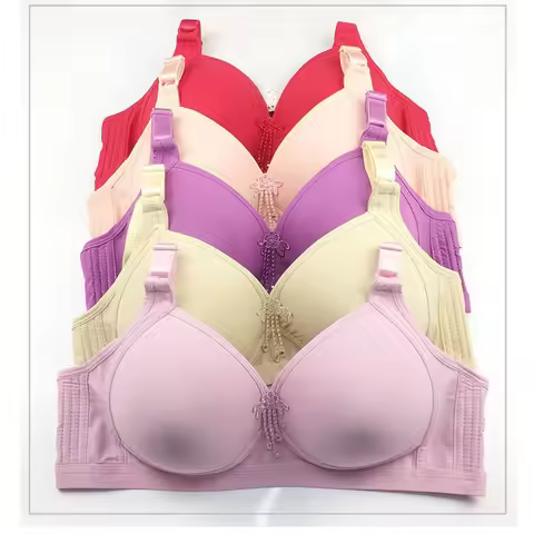 5 Colors French fashion Lavender black bra women wire free Big Bust 75 80 85 90 95 100 B C D cup bra
